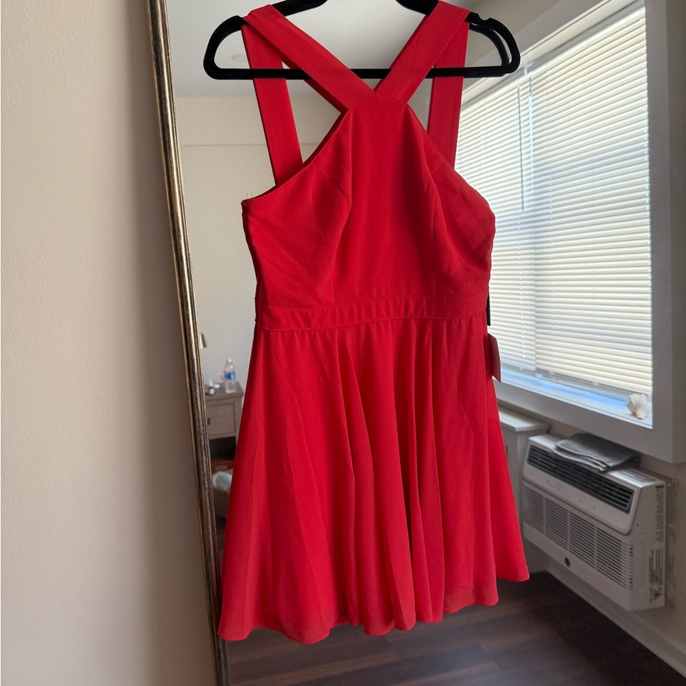 Lulu's Red Pleated Halter Mini Sundress